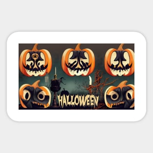Trick-or-Treating on Halloween Night Sticker
